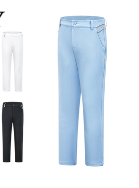 儿童高尔夫服装女童长裤中大童弹力松紧腰防水白色运动春秋学生裤
