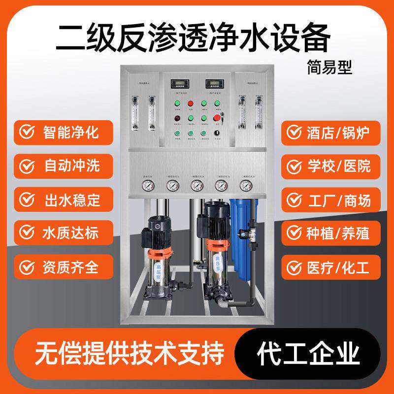 双级反渗透设备商用二级RO净水器纯净水处理洗衣液洗化去离子EDI