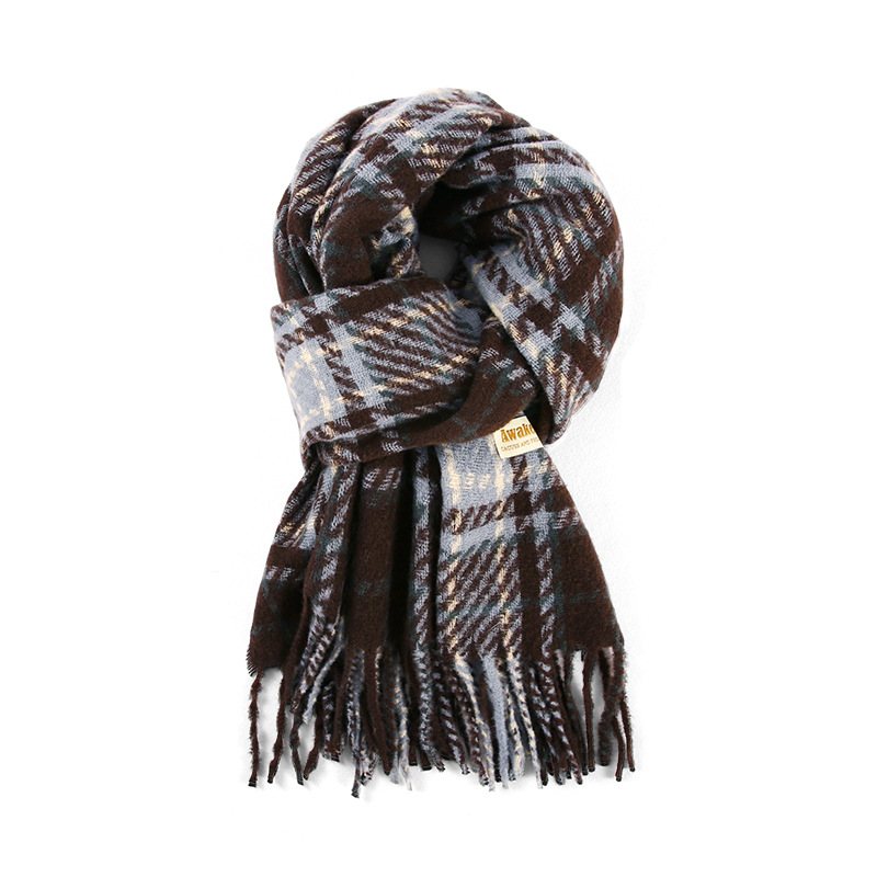 cacuss围巾女冬季高级格子气质氛围感围脖韩版时尚百搭披肩户外