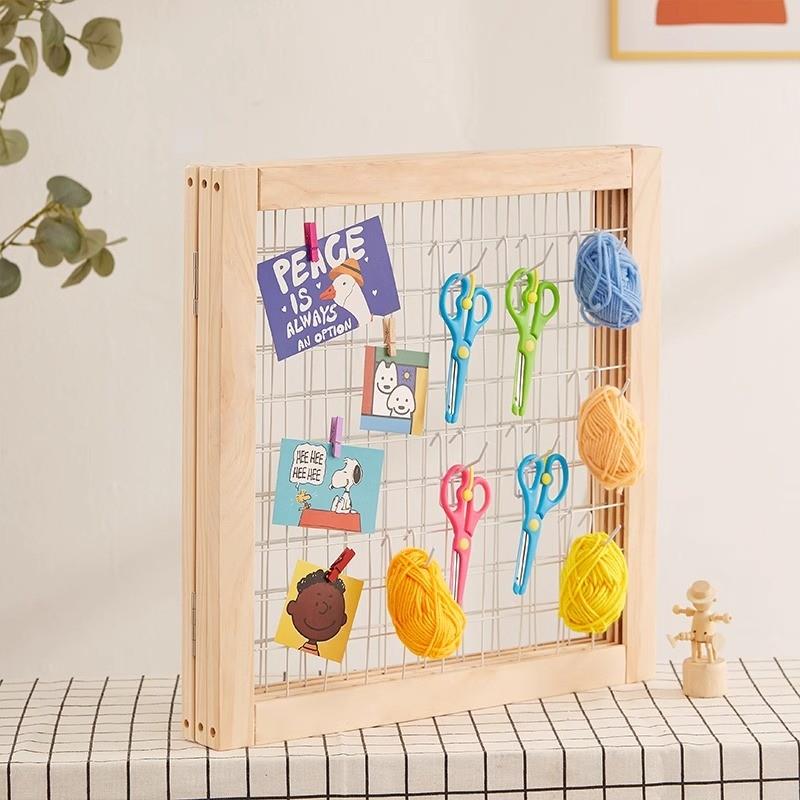 幼儿园桌面网格展示架置物收纳架美工置物架毛线作品艺术作品展示