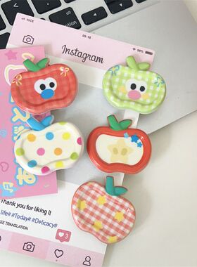 趣味可爱糖果色苹果发夹