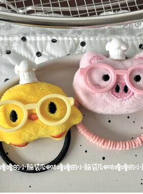 可爱卡通毛绒发圈包挂