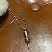 美式 复古做旧风双环子弹古早味辣妹十字架项链高颜值个性 潮流颈链