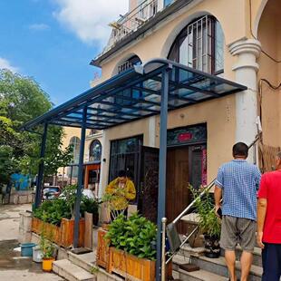 R型棚楼顶阳台帐篷铝合金遮阳棚PC耐力板顶棚户外庭院雨棚防雨