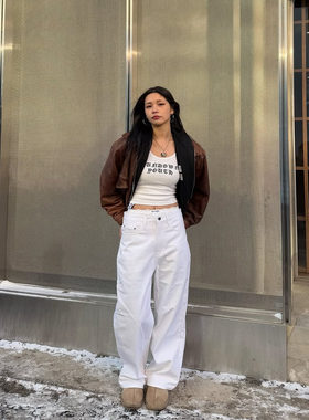 AHRTB原创设计师女装2025春夏新款经典五袋款直筒牛仔裤休闲长裤