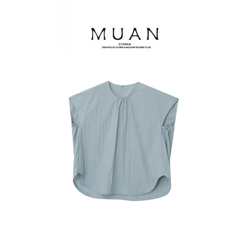 木岸muan风铃马甲T夏季简约高级百搭宽松百搭背心马甲女YJ-23963