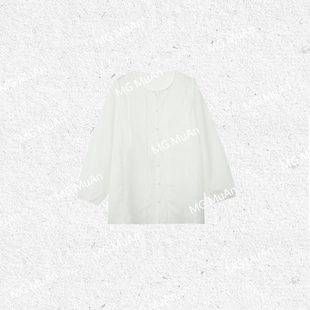 女DG3 木岸muan去有风 衬衫 定制100苎麻高级长袖 8891 地方衬衫