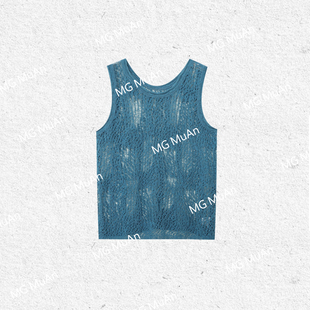 木岸muan时髦精背心定制140克缠纱马甲背心上衣女DG3 092