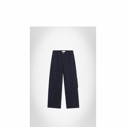 木岸muan定制复古高级百搭工装裤百搭阔腿牛仔裤女SJ-KW-8806-1