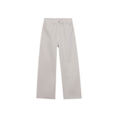 木岸muan马克白牛加绒加厚100%纯棉920克直筒阔腿长裤 女D 1128