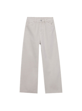 木岸muan马克白牛加绒加厚100%纯棉920克直筒阔腿长裤女D-F8-1128