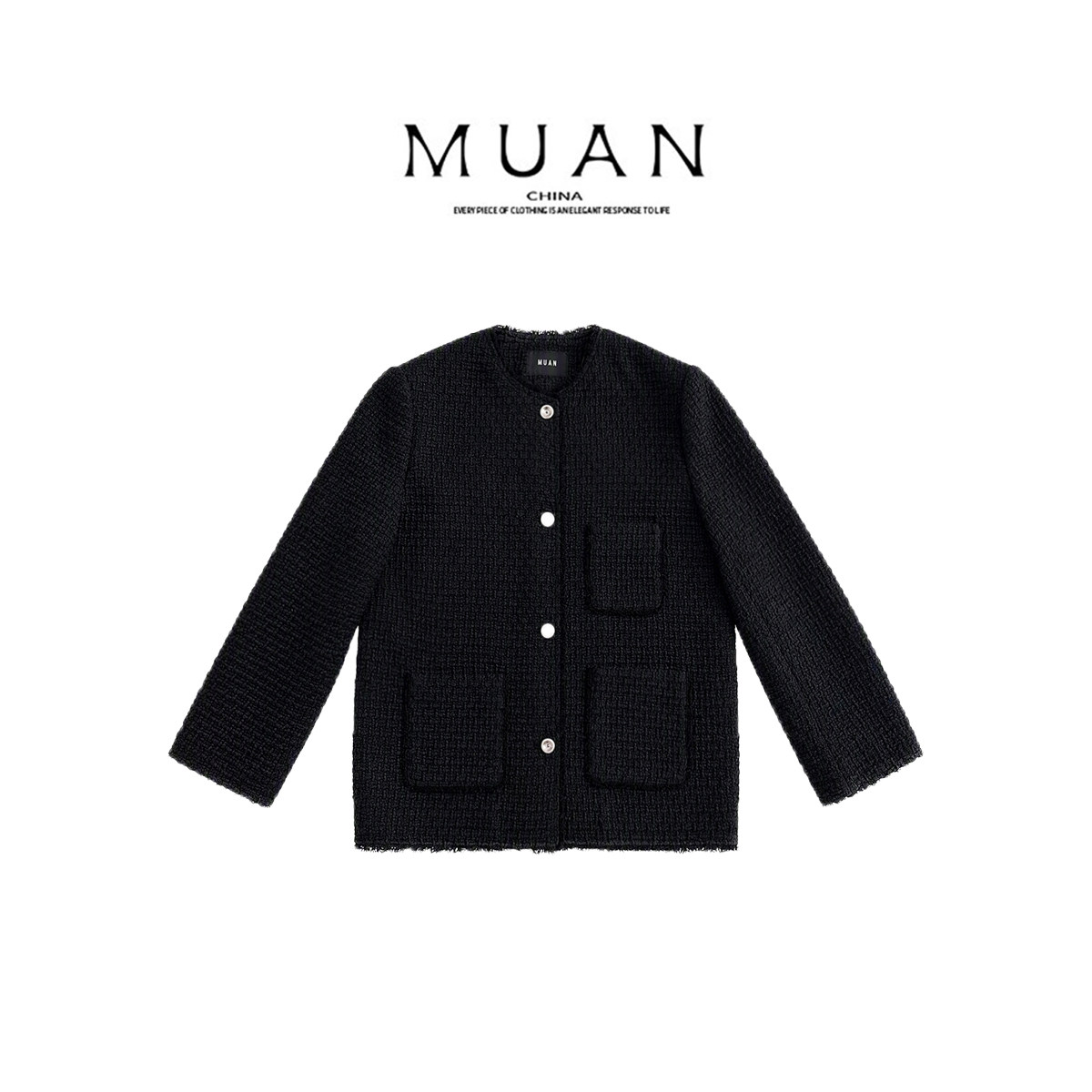 木岸muan宋佳小香外套春秋定制轻奢百搭中长款外套女YJ-L26QW-006