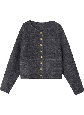 木岸muan小香风外套新款保暖系列羊毛兔毛桑蚕丝上衣女YJ-23041