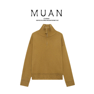 DG3 手工毛衣女D 191 镂空袖 木岸muan小榛果毛衣定制中古380克冬季