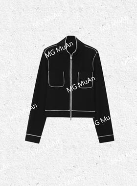 木岸muan纸片人小外套定制简约高级明线标外套百搭上衣女MG-F8132