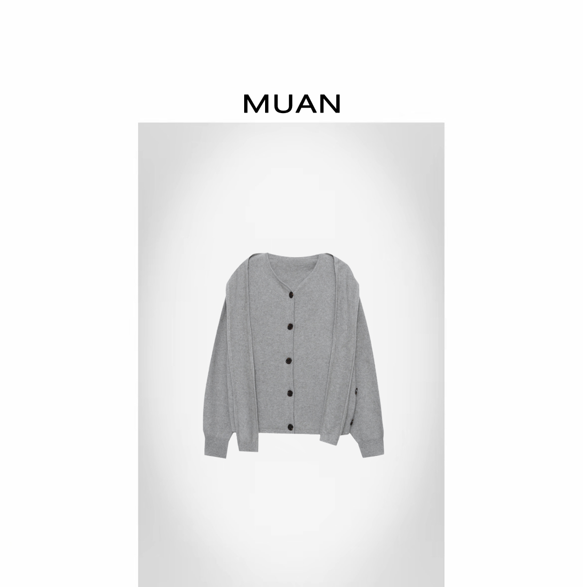 木岸muan定制280克高级羊毛简约老钱风毛衣宽松开衫女D-ZZ-Z2508