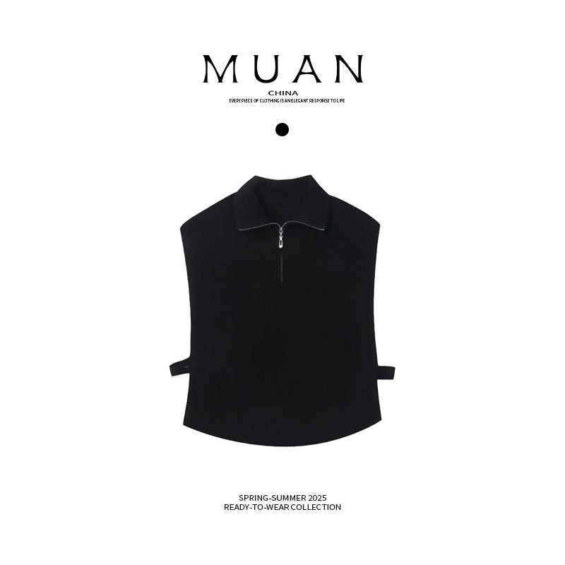 木岸muan经典潮流马甲定制绵羊毛高级打底冬季加厚内搭女ST-23532