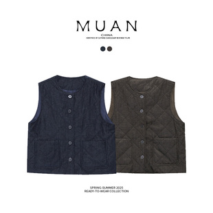 保暖新疆棉内搭上衣D 2549 冬季 木岸muan休斯顿马甲定制无袖