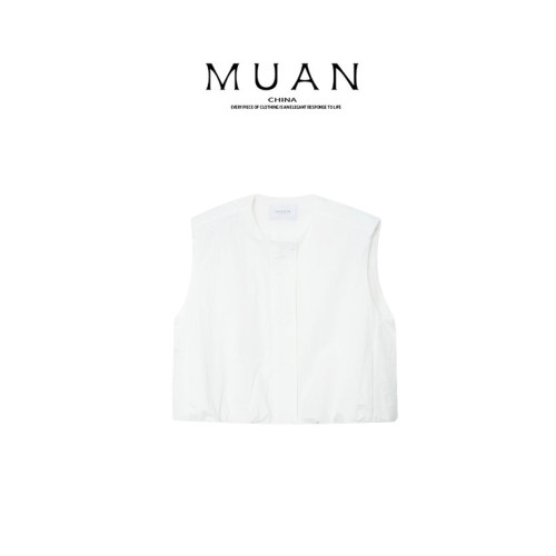 木岸muan空气感马甲夏季定制宽松百搭简约高级马甲上衣女YJ-23855