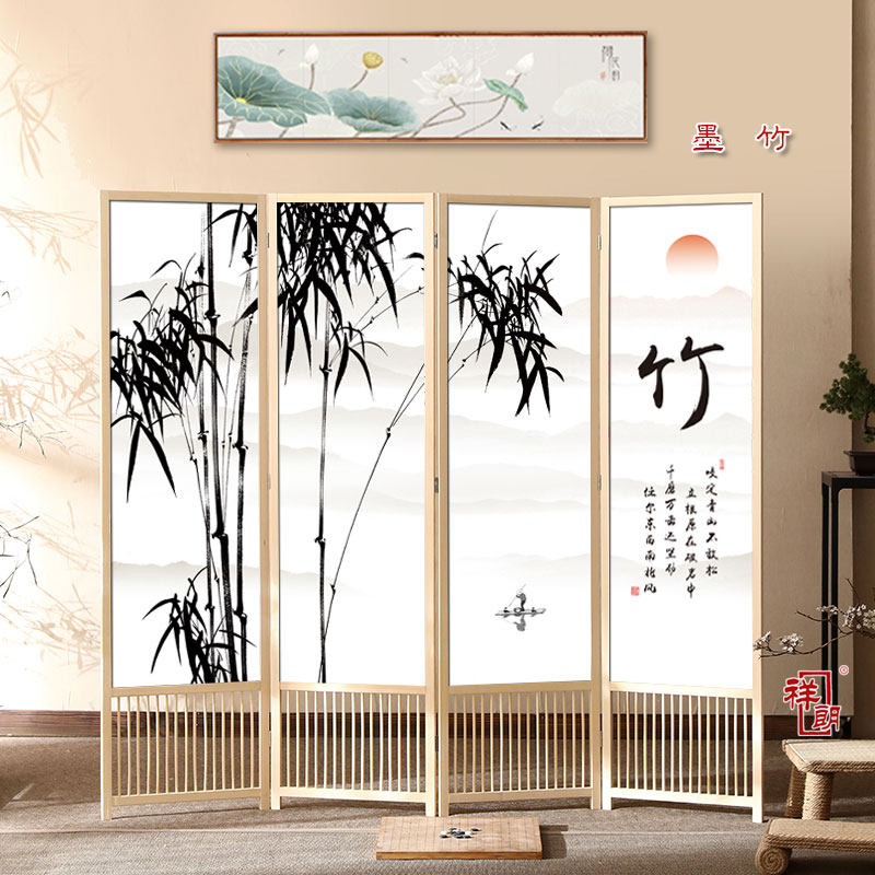 实木屏风隔断玄关现代新中式家用可移动折叠遮挡客厅卧室书房酒店