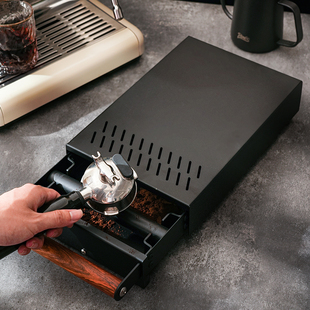 抽屉式咖啡渣桶敲渣盒咖啡渣收纳盒接粉渣桶废渣桶磨豆机底座商用