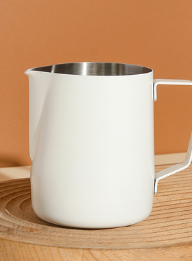 意式咖啡拉花杯304不锈钢带刻度350/450/600ml尖嘴奶泡壶拉花神器