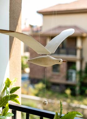 掬涵会飞的海鸥地中海空中吊饰挂件儿童房民宿悬挂创意木制挂饰