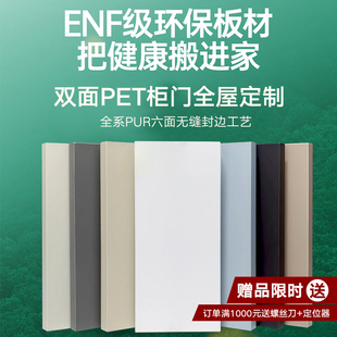 PET柜门全屋整体橱柜门定制肤感高光欧松板衣柜门板定做酒柜厨房