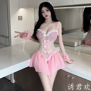 性感房事高级感床上晴趣女仆内衣聚拢文胸猫咪纯欲调整型肚兜qqny