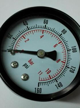 NPT1/8螺纹 直径50轴向压力表 y50z y-50-z 0-160psi  11bar 背接