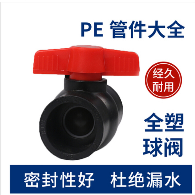 。pe全塑球阀 HDPE塑料阀门 dn20 4分热熔球阀 32 1寸50 75 90 11