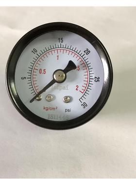 2kg/cm2压力表 30psi 轴向压力表 直径40mm 轴向气压表 螺纹pt1/8