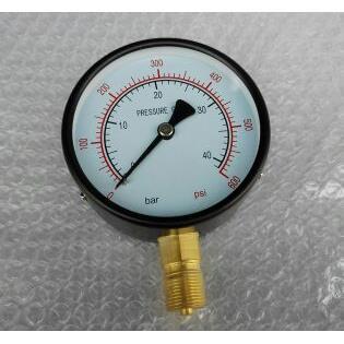 中英文双刻度压力表 出口型压力表 直径100mm 压力0-40bar 600psi
