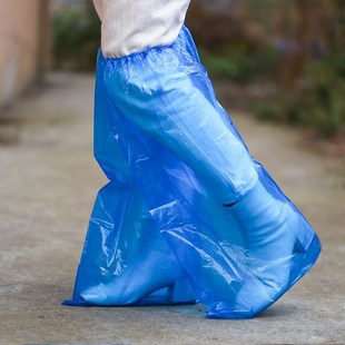套 加厚一次性防水雨靴套养殖防护漂流防泥隔污塑料中V高长筒鞋