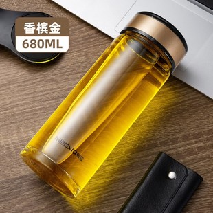单层玻璃杯高硼硅透明家用车载水杯随手礼品S杯子定制印字