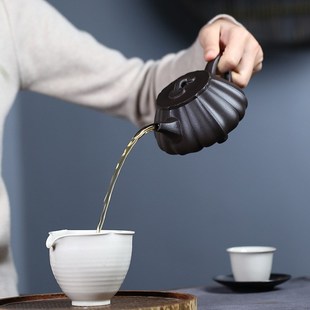 宜兴原矿n老紫泥名家纯全手工紫砂壶 茶壶 筋囊石瓢泡茶壶家用