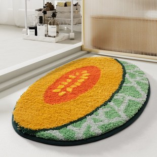 卡通浴室地垫强吸p水家用植绒速干厕所卫生间脚垫客厅卧室门 新款