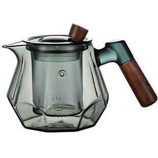 耐高温玻璃泡茶壶耐热玻璃茶具E家用木把茶壶围炉煮茶壶电陶 新款