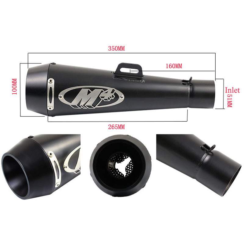摩托跑车Z400 TMAX500/530 FZ1N地平线MT07 R1大排量改装M4排气管
