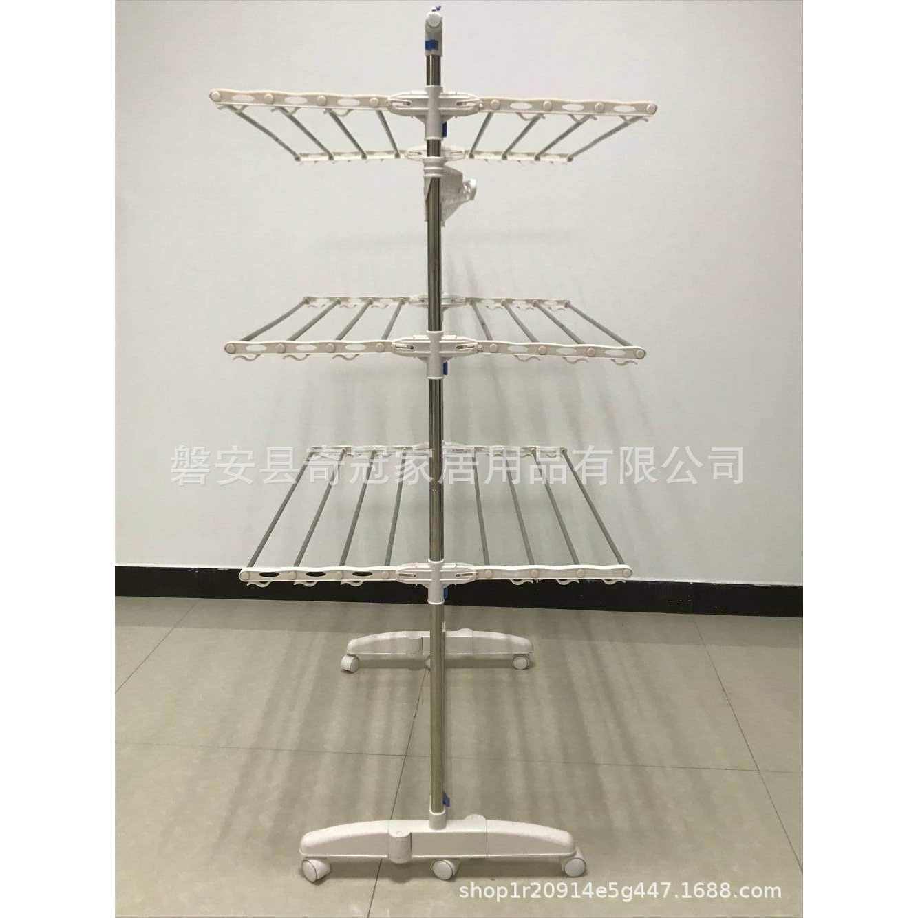 六轮晾衣架 免工具组装晾晒架