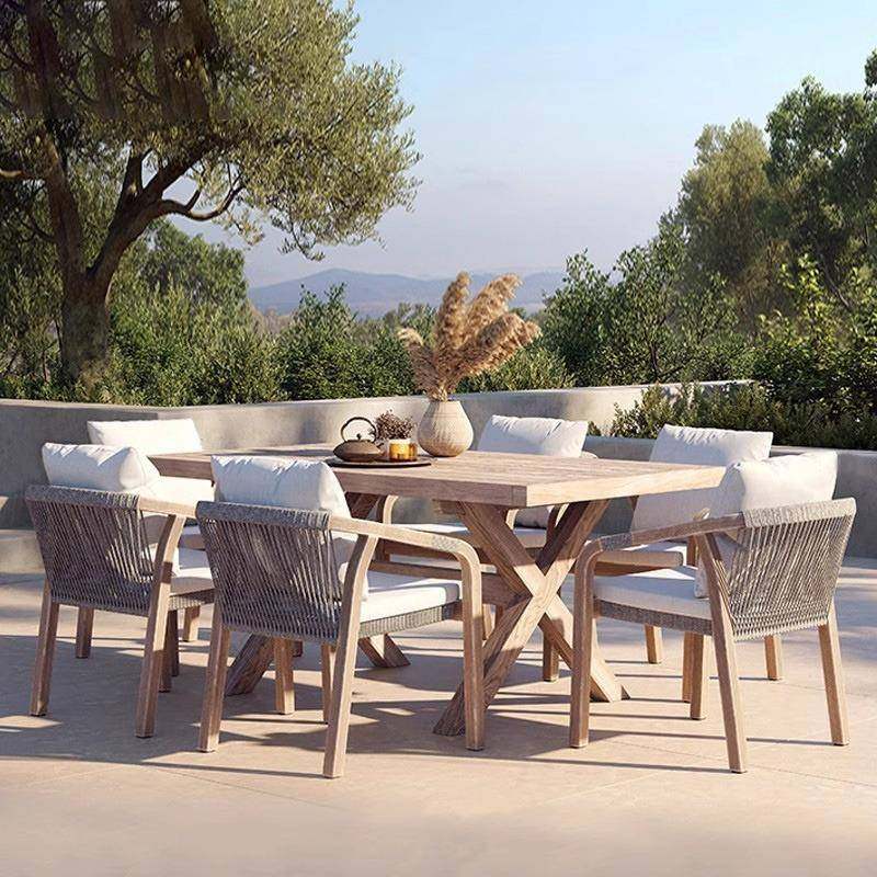 北欧户外柚木藤编桌椅别墅庭院花园室外露台防水休闲柚木餐桌椅,金属材料及制品,金属加工件/五金加工件,淘宝优惠券,粉丝福利购,淘宝优惠卷