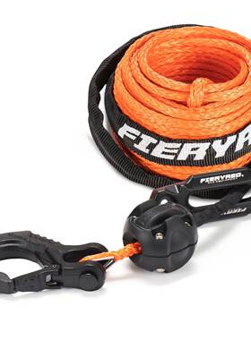 8200磅合成高强度纤维绳5mmx15m汽车拖车绳橙色电动绞盘绳