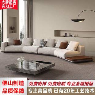 设计师意式极简地平线真皮沙发简约现代别墅客厅异形转角大小户型