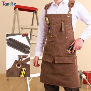 理发师园艺木工男女餐厅服务员工作服汽车店维修帆布围裙