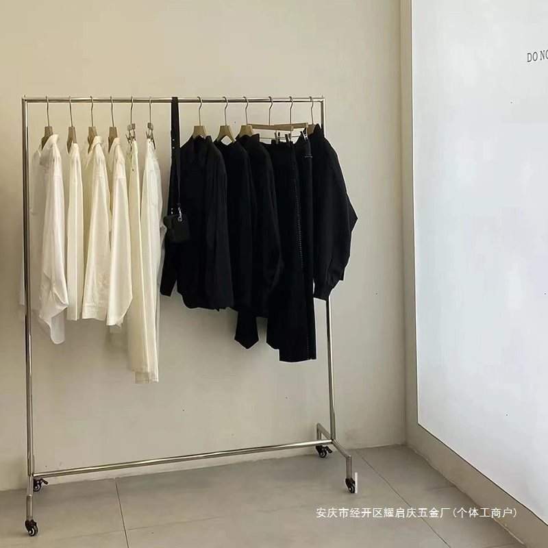 服装店展示架落地式不锈钢挂衣服架子男女装店铺货架陈列道具