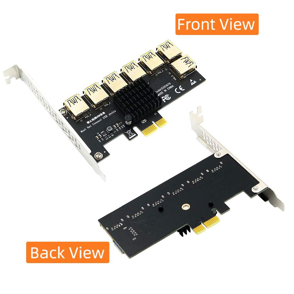 PCI-E1分7扩展卡PCI-E一转七显卡扩展卡PCI-E插槽一拖七显卡扩展