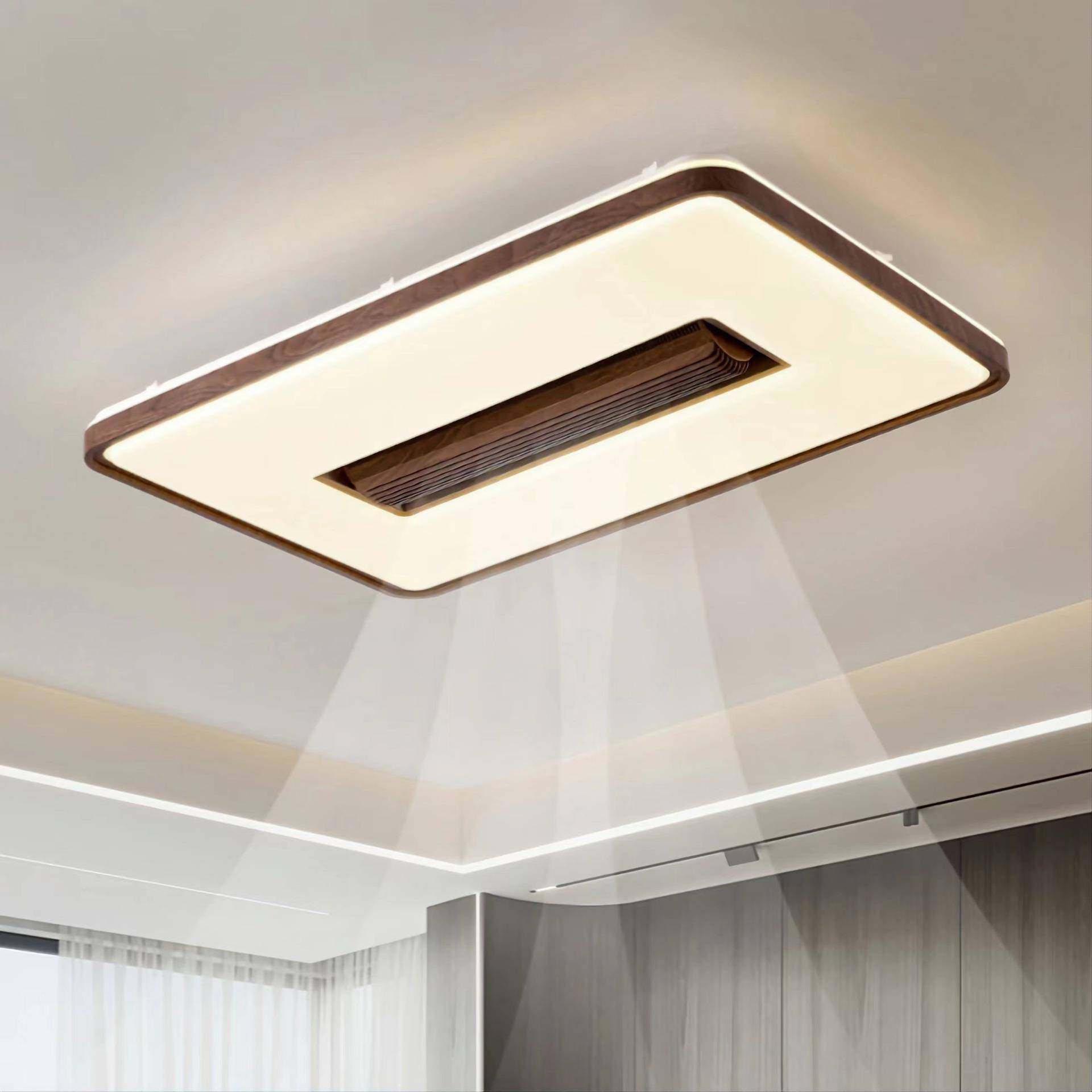 无叶风扇LED吸顶灯大客厅卧室餐厅复古灯饰具中古风山家装宅寂风