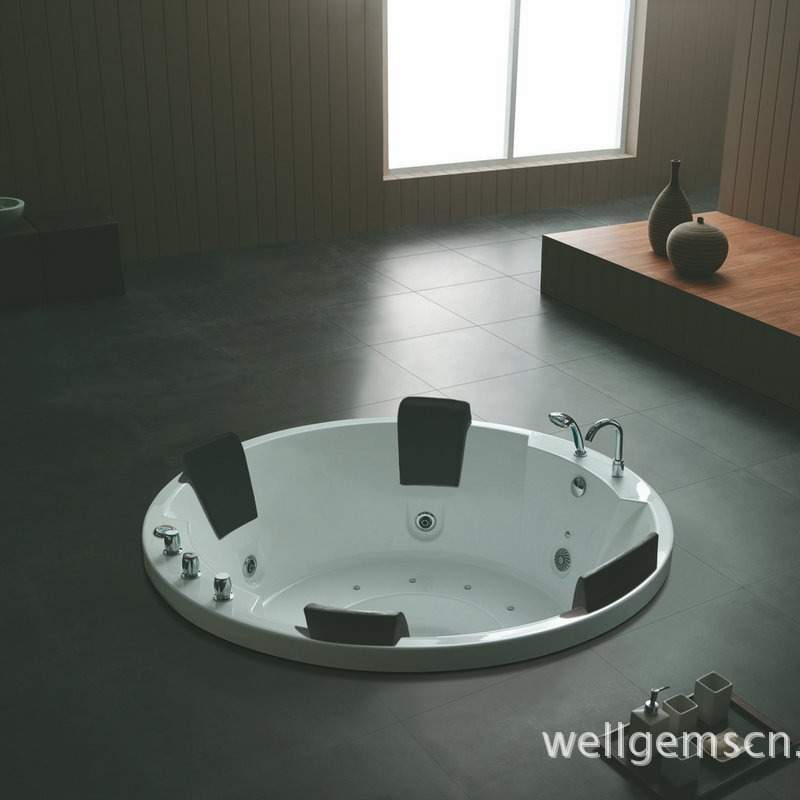 厂价真销WG-U263A圆形4人1.83米嵌入式大按摩冲浪浴缸