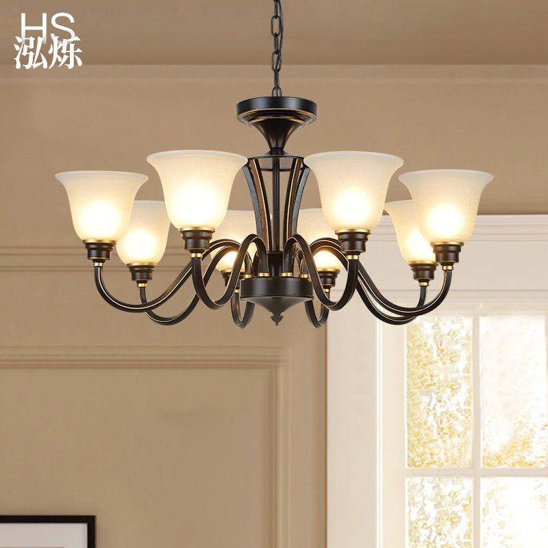美式客厅吊灯铁艺简约乡村客厅灯餐厅灯复古大厅欧式卧室黑色吊灯,金属材料及制品,金属加工件/五金加工件,淘宝优惠券,粉丝福利购,淘宝优惠卷
