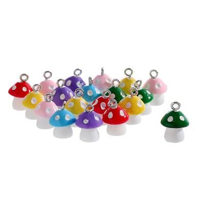 10Pcs 6 Color mushroom Charms Diy Findings Keychain Bracelet